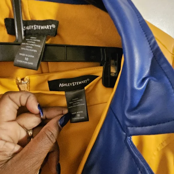 Ashley Stewart Faux Leather Jacket and Skirt - Picture 5 of 5